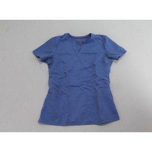 Purple Label Women Blue Scrub Shirt Classic Fit Casual Size XS